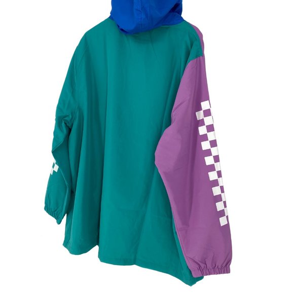 PLAYSTATION Bioworld Pastel Colorblock Checkered Long Sleeve Hooded Windbreaker - Picture 12 of 16
